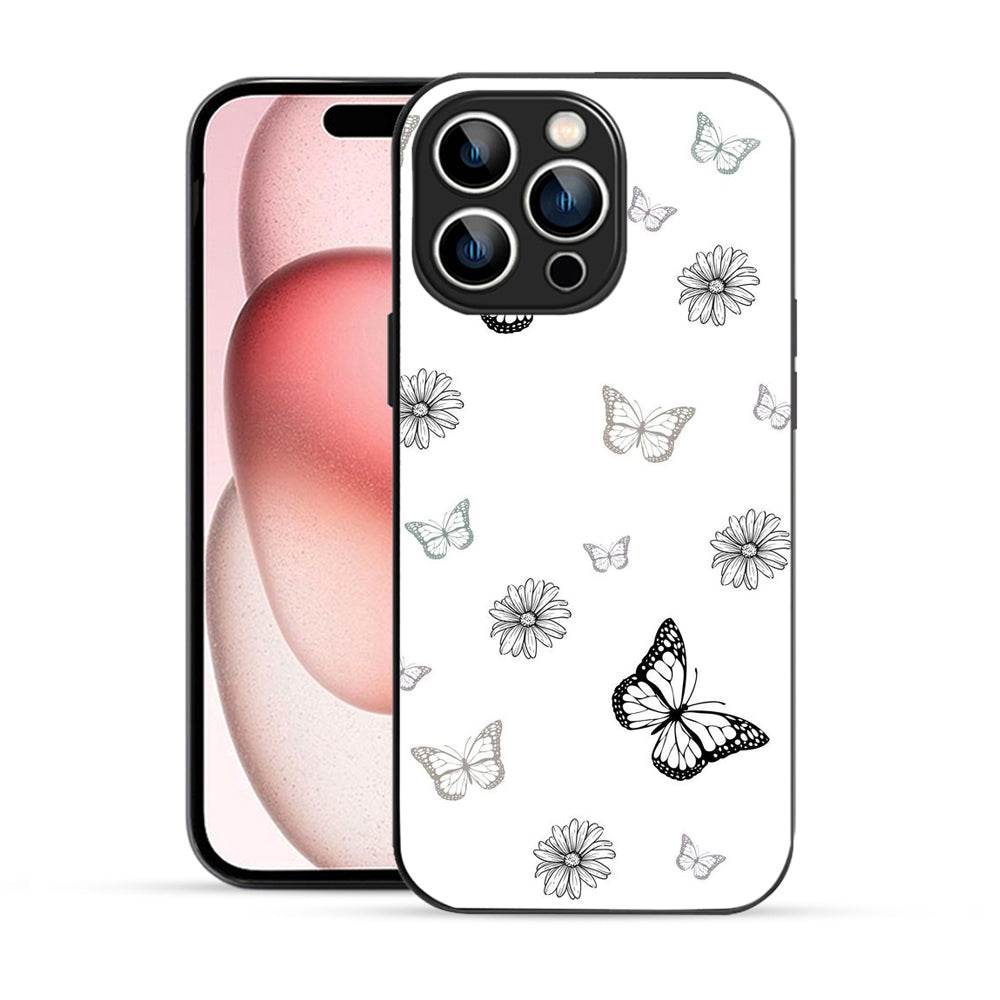 Bornstud Pattern with Doodle Butterflies  Mobile Cover for iPhone 15 Pro – Vibrant Elegance with Premium Protection - Bornstud