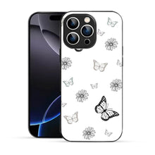 Elevate Your iPhone Experience with Bornstud's 2D Glass Printed Aesthetic Pattern with Doodle Butterflies  Mobile Back Cover - Bornstud