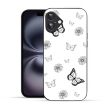 Elevate Your iPhone Experience with Bornstud's 2D Glass Printed Aesthetic Pattern with Doodle Butterflies  Mobile Back Cover - Bornstud