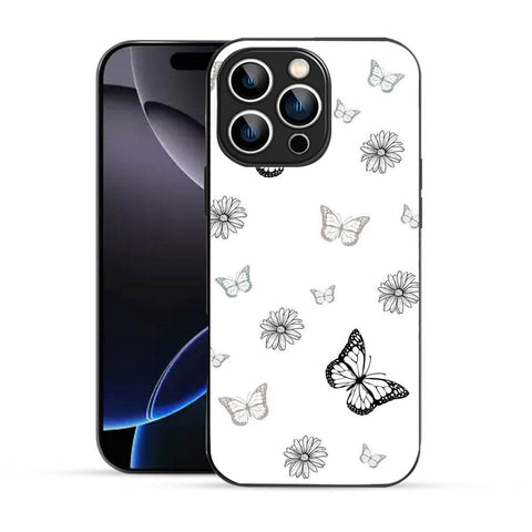 Bornstud Pattern with Doodle Butterflies  Mobile Cover for iPhone 16 Pro Max– Vibrant Elegance with Premium Protection - Bornstud