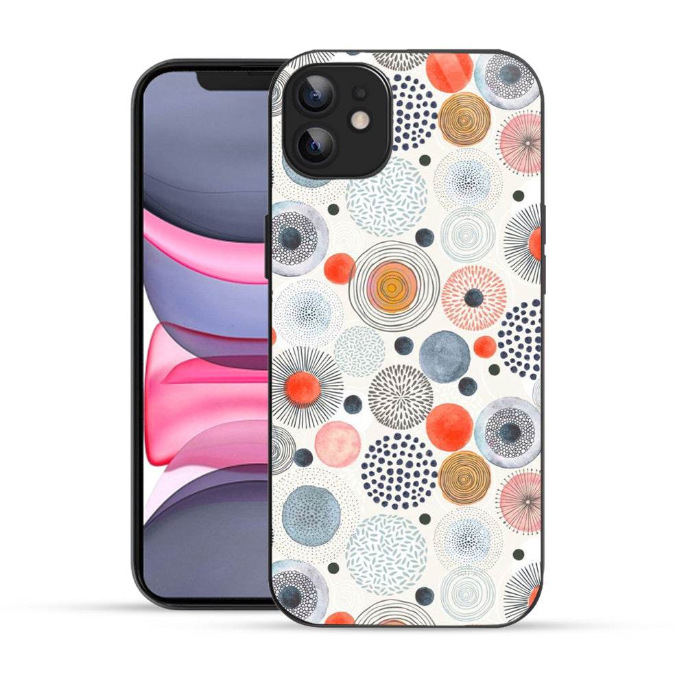 Bornstud Multicolor Circles Doodle  Mobile Cover for iPhone 12 – Vibrant Elegance with Premium Protection - Bornstud