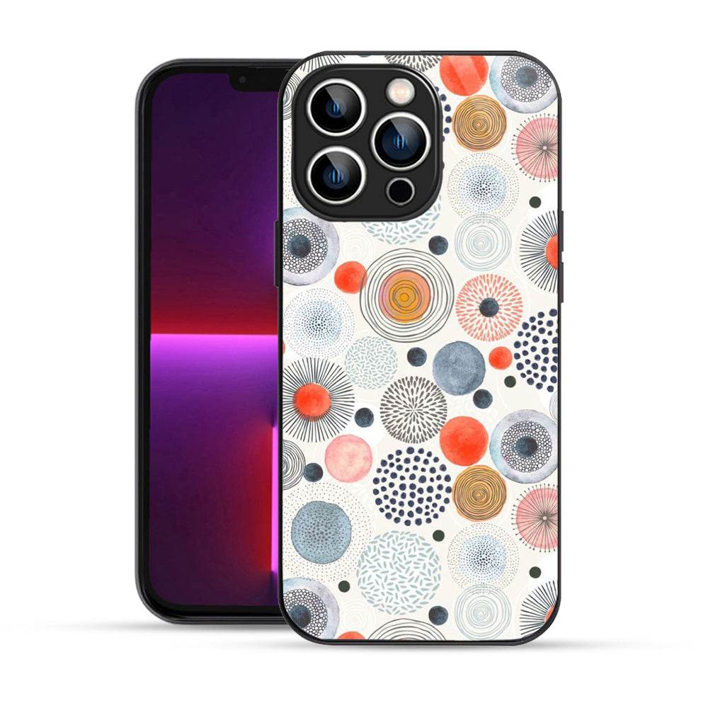 Bornstud Multicolor Circles Doodle  Mobile Cover for iPhone 13 Pro – Vibrant Elegance with Premium Protection - Bornstud