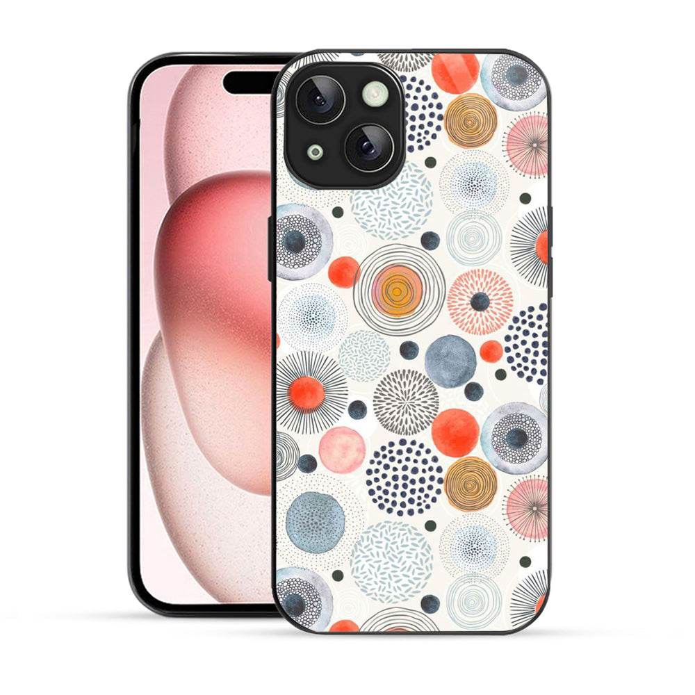 Bornstud Multicolor Circles Doodle  Mobile Cover for iPhone 15 Plus – Vibrant Elegance with Premium Protection - Bornstud