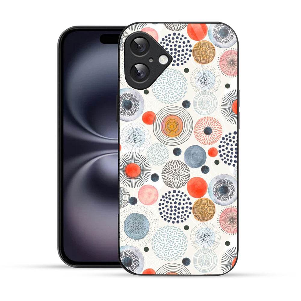 Bornstud Multicolor Circles Doodle  Mobile Cover for iPhone 16 Plus – Vibrant Elegance with Premium Protection - Bornstud