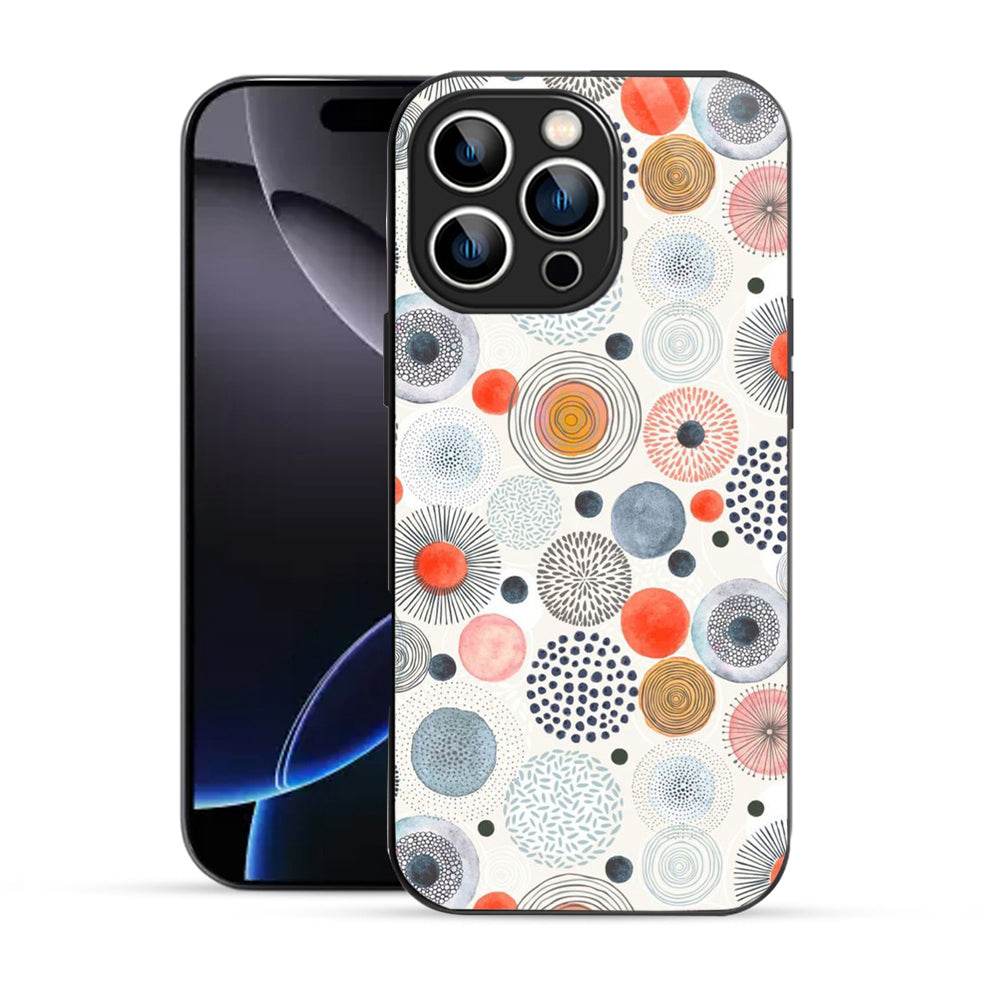 Bornstud Multicolor Circles Doodle  Mobile Cover for iPhone 16 Pro – Vibrant Elegance with Premium Protection - Bornstud