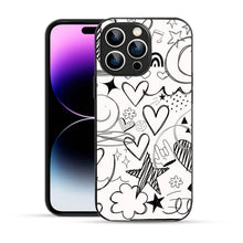 Bornstud Hand Drawn Heart Doodle Mobile Cover for iPhone 14 Pro Max – Vibrant Elegance with Premium Protection - Bornstud