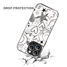 Bornstud Hand Drawn Heart Doodle Mobile Cover for iPhone 14 Pro Max – Vibrant Elegance with Premium Protection - Bornstud