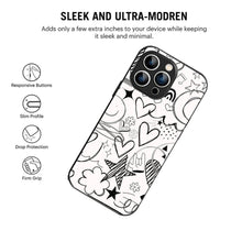Bornstud Hand Drawn Heart Doodle Mobile Cover for iPhone 14 Pro Max – Vibrant Elegance with Premium Protection - Bornstud