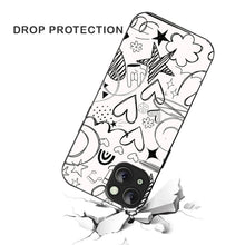 Bornstud Hand Drawn Heart Doodle Mobile Cover for iPhone 15 – Vibrant Elegance with Premium Protection - Bornstud