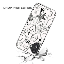 Bornstud Hand Drawn Heart Doodle Mobile Cover for iPhone 16 Plus – Vibrant Elegance with Premium Protection - Bornstud