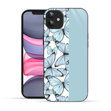 Elevate Your iPhone Experience with Bornstud's 2D Glass Printed Aesthetic Blue Butterfly  Mobile Back Cover - Bornstud