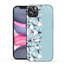 Elevate Your iPhone Experience with Bornstud's 2D Glass Printed Aesthetic Blue Butterfly  Mobile Back Cover - Bornstud