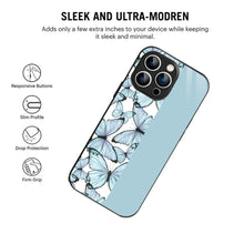 Bornstud Aesthetic Blue Butterfly Mobile Cover for iPhone 14 Pro – Vibrant Elegance with Premium Protection - Bornstud