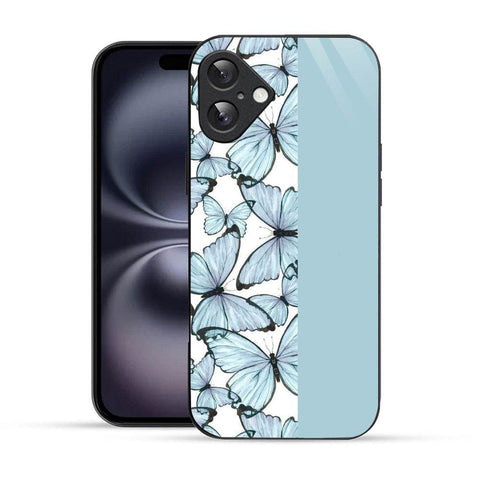 Bornstud Aesthetic Blue Butterfly Mobile Cover for iPhone 16 – Vibrant Elegance with Premium Protection - Bornstud