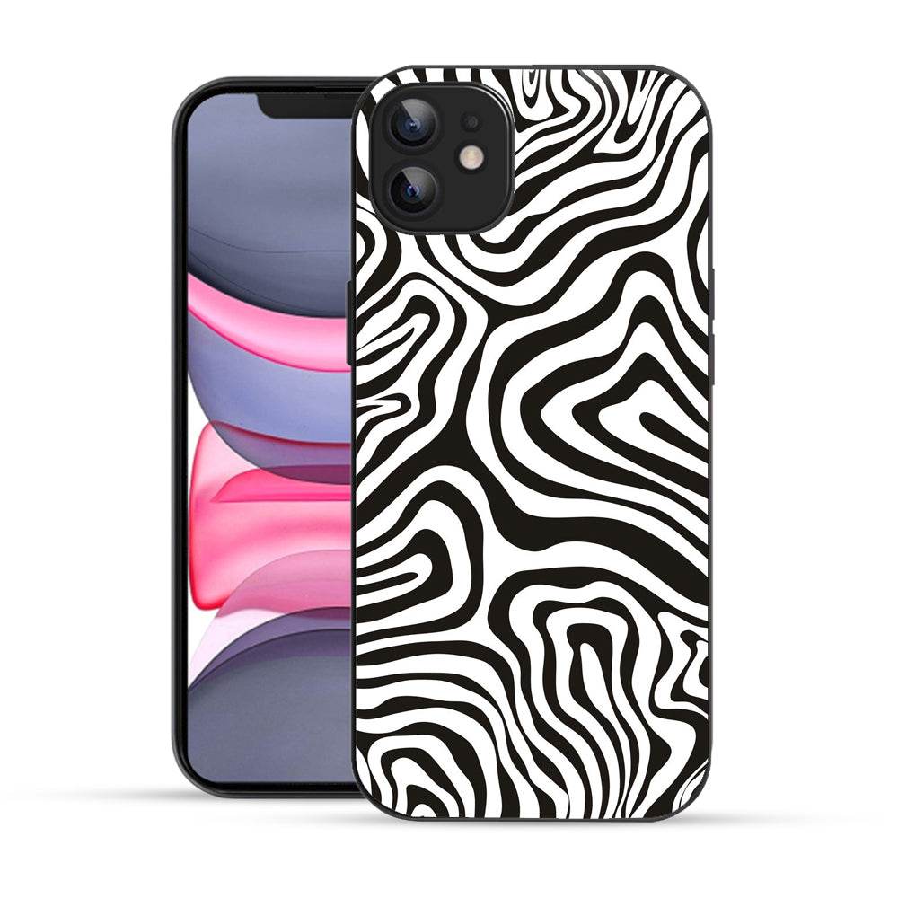 Bornstud Abstract Curve Seamless Pattern Mobile Cover for iPhone 12 – Vibrant Elegance with Premium Protection - Bornstud