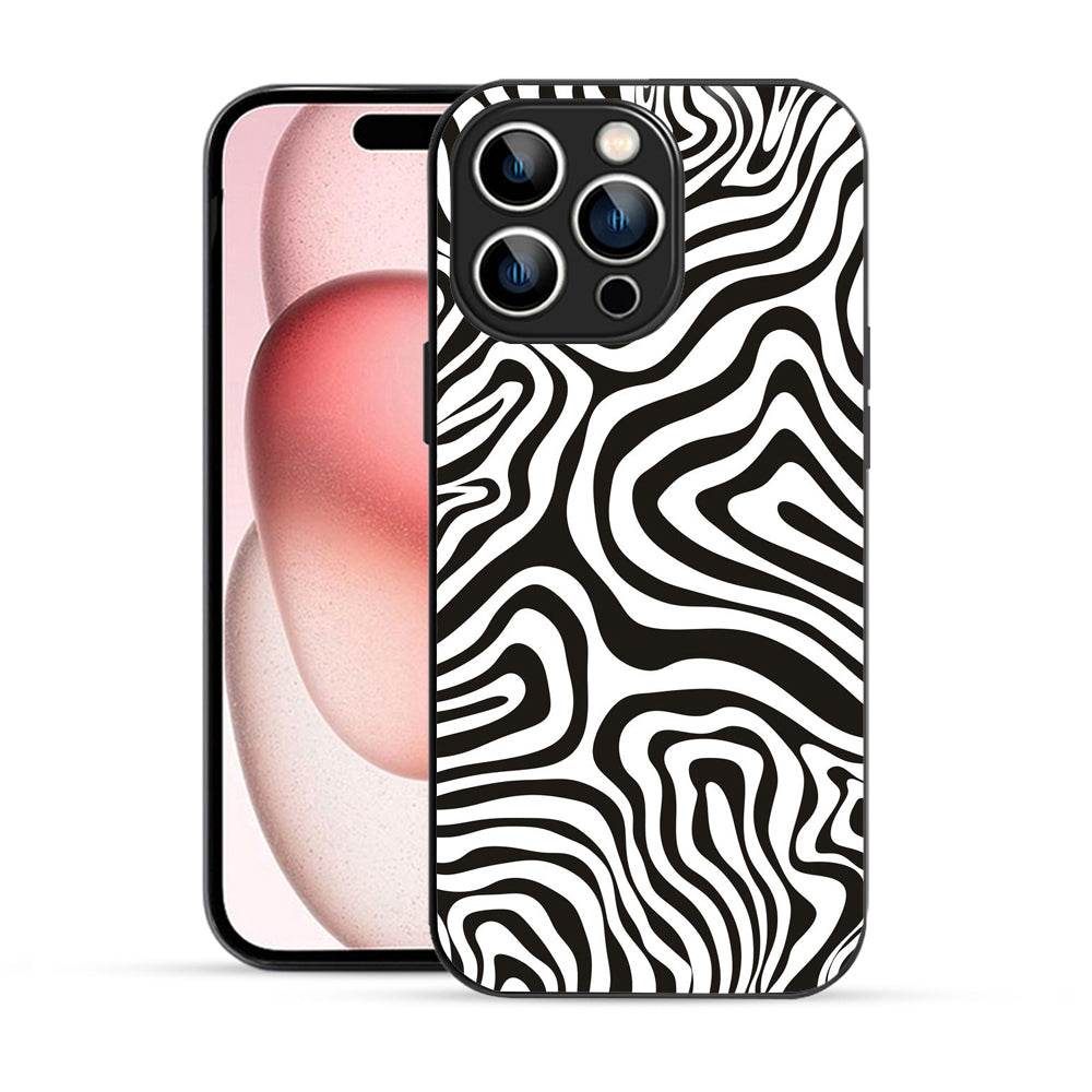 Elevate Your iPhone Experience with Bornstud's 2D Glass Printed Aesthetic Abstract Curve Seamless Pattern  Mobile Back Cover - Bornstud