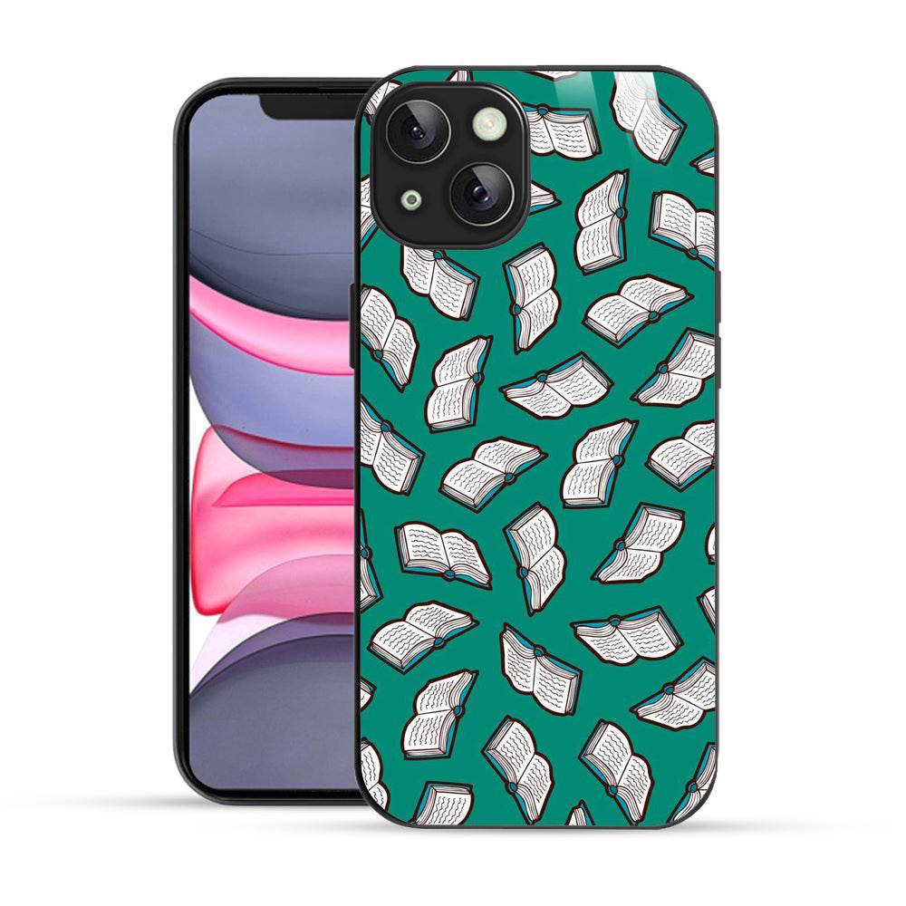 Bornstud Aesthetic Books Seamless Pattern Mobile Cover for iPhone 13 – Vibrant Elegance with Premium Protection - Bornstud