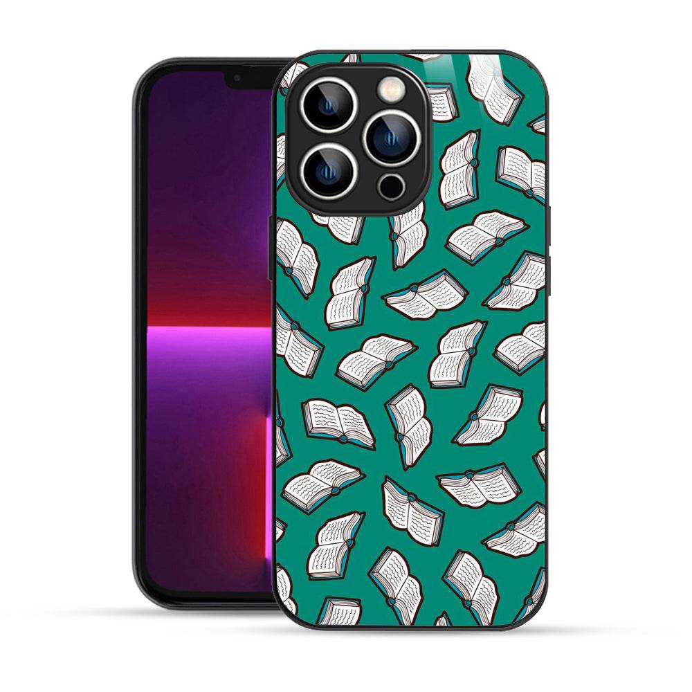Bornstud Aesthetic Books Seamless Pattern Mobile Cover for iPhone 13 Pro – Vibrant Elegance with Premium Protection - Bornstud
