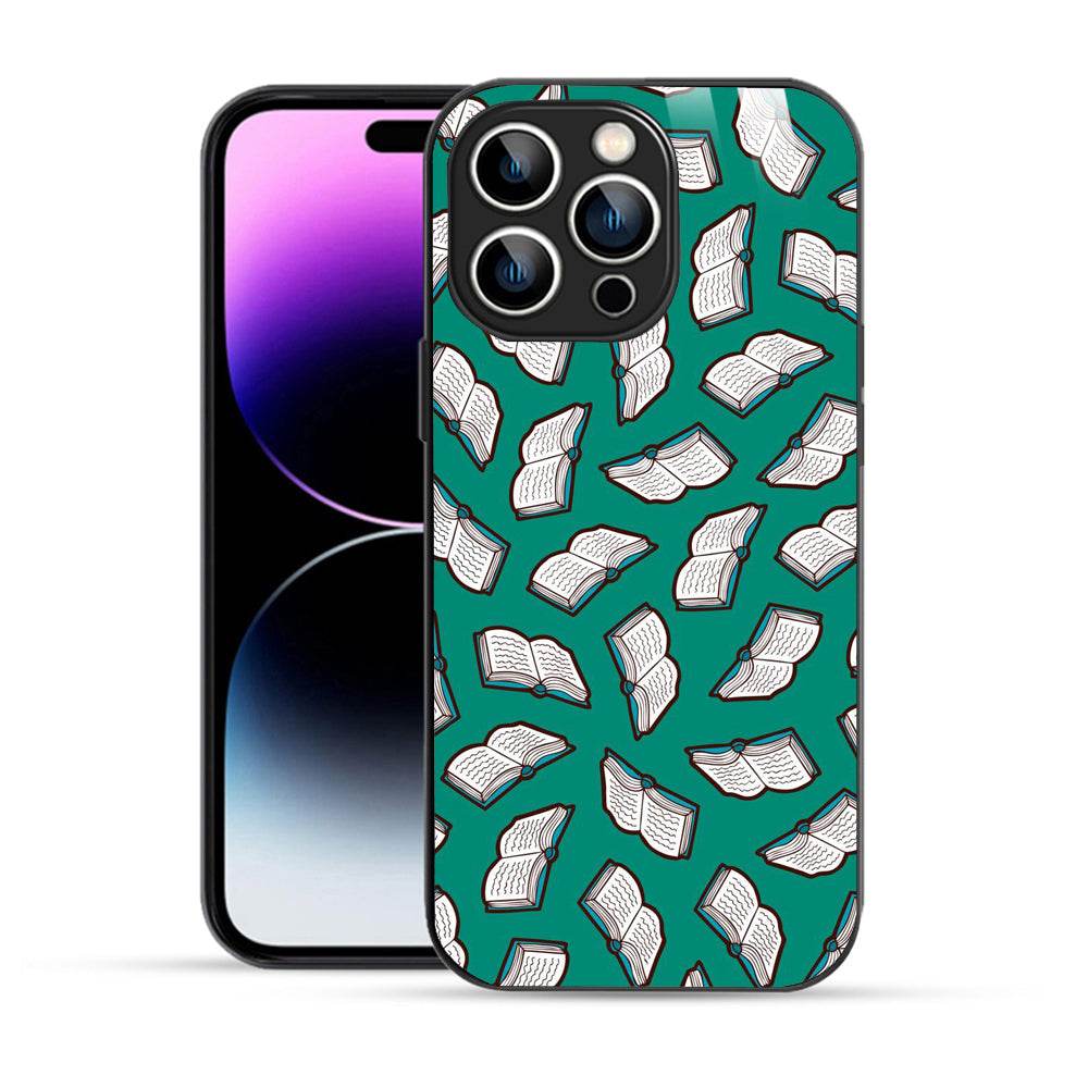 Bornstud Aesthetic Books Seamless Pattern Mobile Cover for iPhone 14 Pro – Vibrant Elegance with Premium Protection - Bornstud