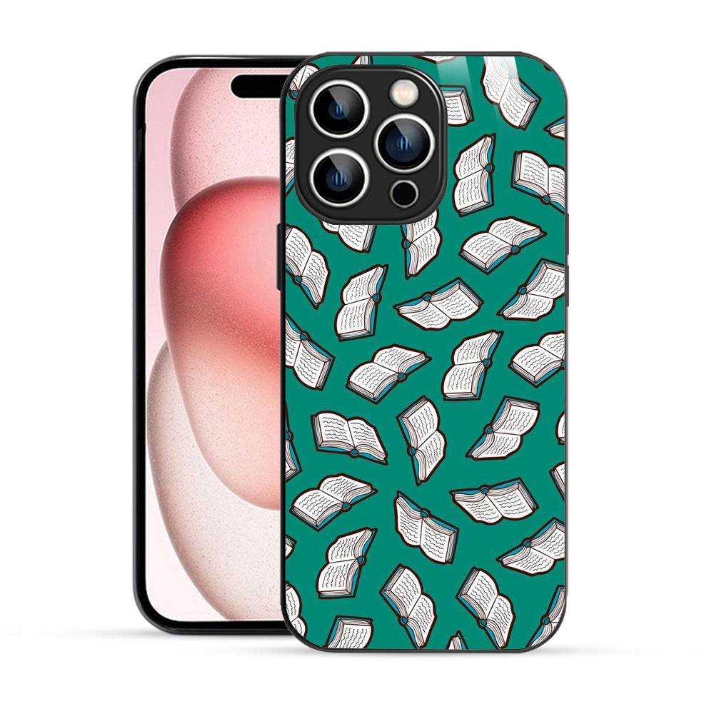 Bornstud Aesthetic Books Seamless Pattern Mobile Cover for iPhone 15 Pro Max – Vibrant Elegance with Premium Protection - Bornstud