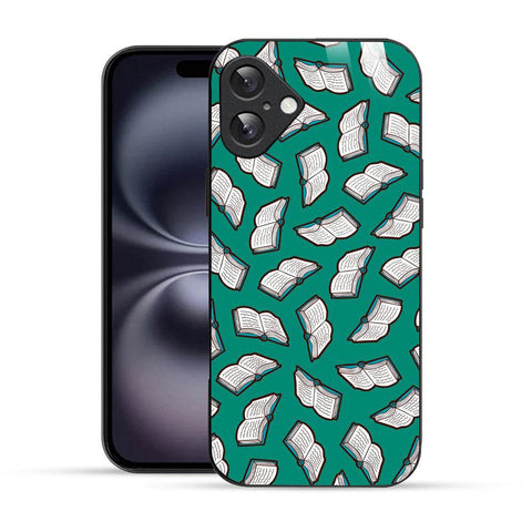 Bornstud Aesthetic Books Seamless Pattern Mobile Cover for iPhone 16 Plus – Vibrant Elegance with Premium Protection - Bornstud