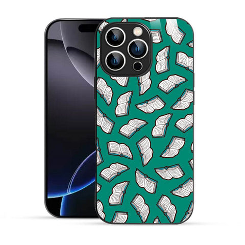 Bornstud Aesthetic Books Seamless Pattern Mobile Cover for iPhone 16 Pro – Vibrant Elegance with Premium Protection - Bornstud