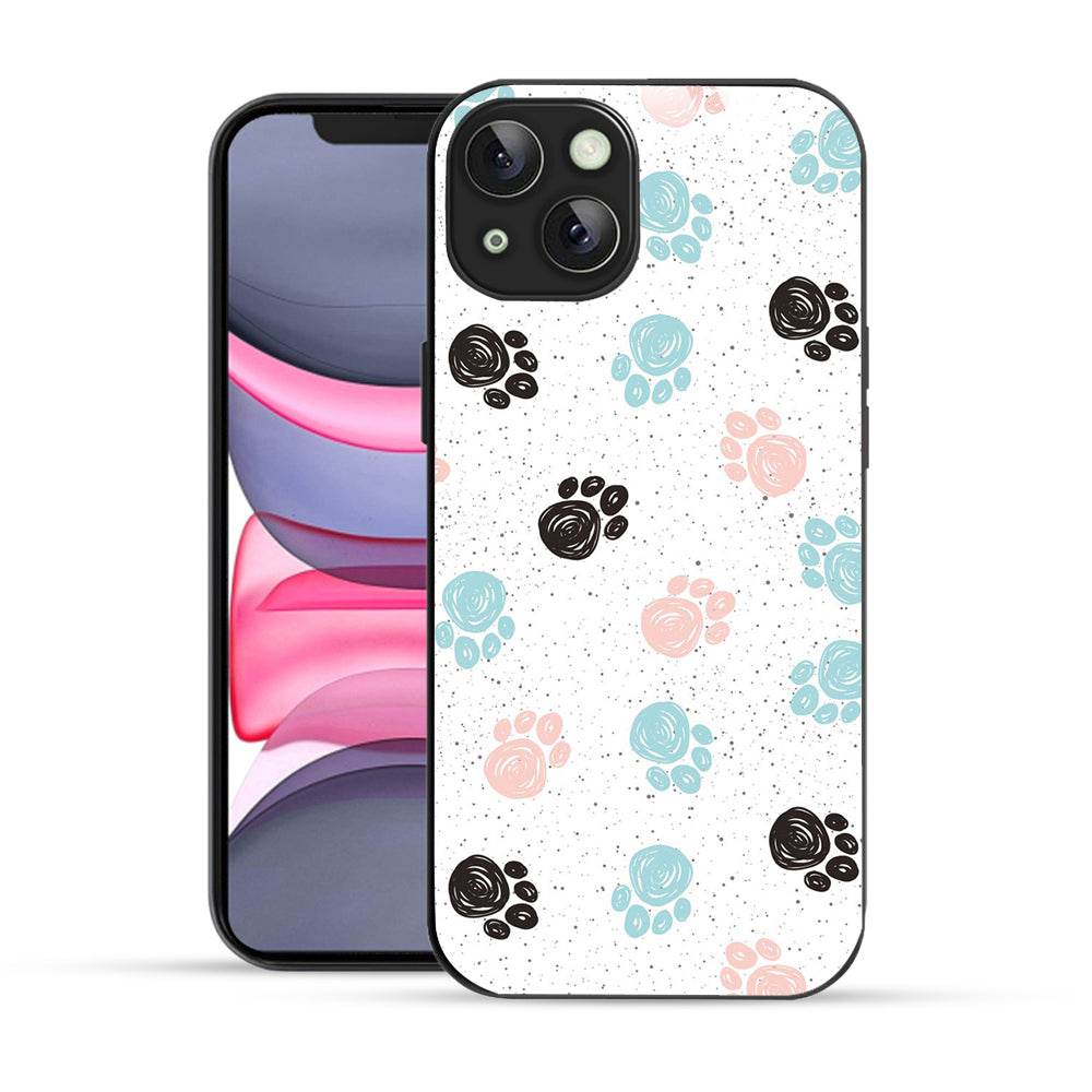 Bornstud Dog Paw Prints Mobile Cover for iPhone 13 – Vibrant Elegance with Premium Protection - Bornstud