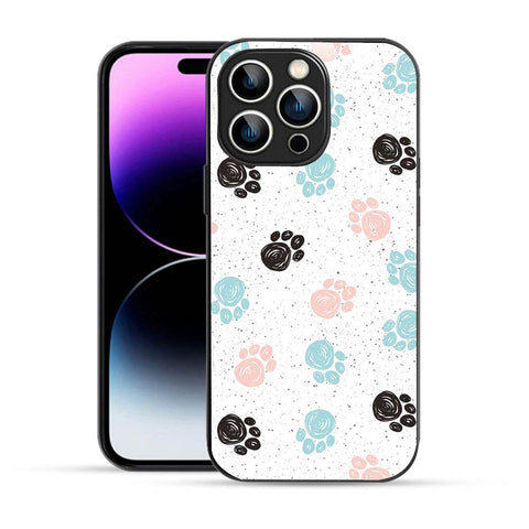Elevate Your iPhone Experience with Bornstud's 2D Glass Printed Aesthetic Dog Paw Prints Mobile Back Cover - Bornstud