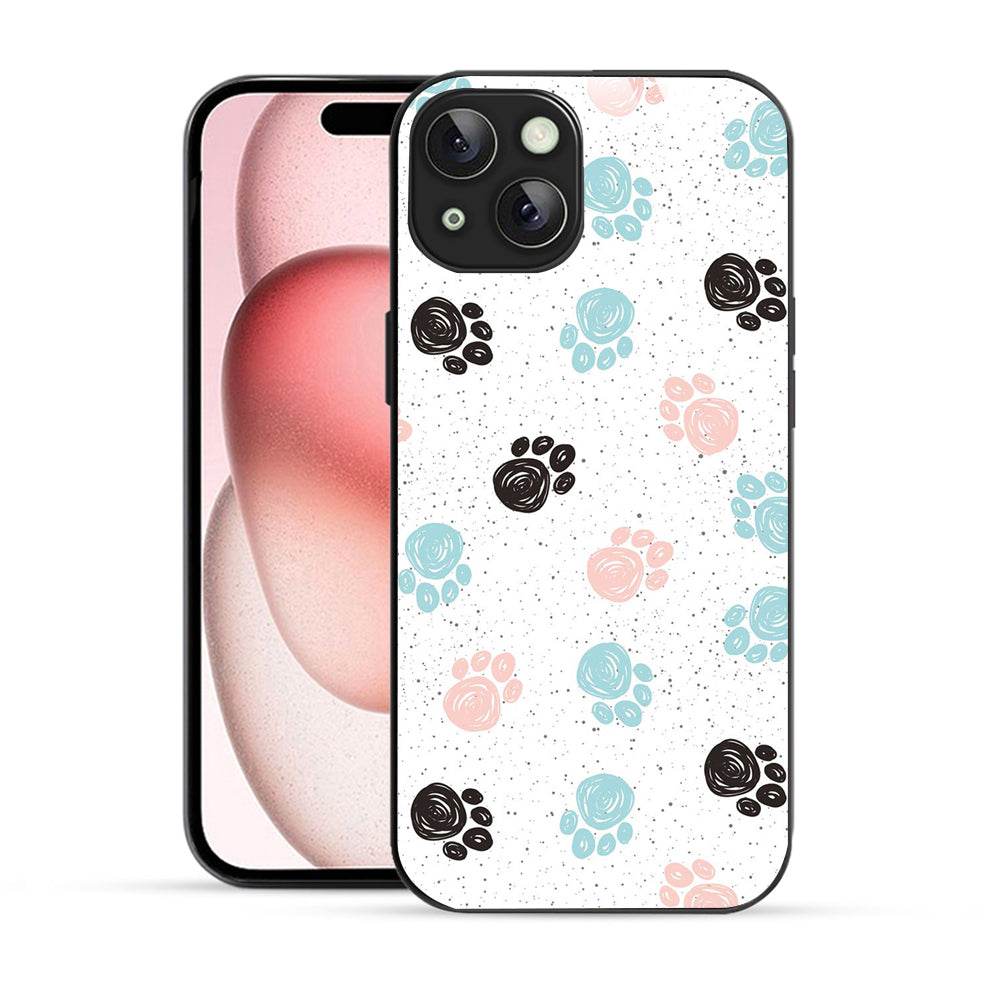 Bornstud Dog Paw Prints Mobile Cover for iPhone 15 Plus – Vibrant Elegance with Premium Protection - Bornstud