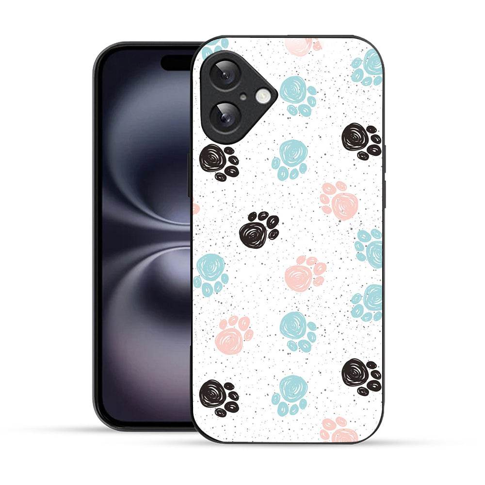Bornstud Dog Paw Prints Mobile Cover for iPhone 16 – Vibrant Elegance with Premium Protection - Bornstud