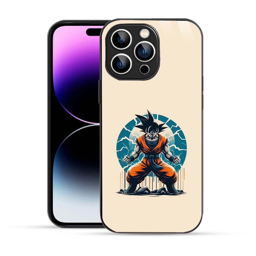 Bornstud 2D Glass Anime Character Goku Design iPhone Back Cover – Elegant & Protective - Bornstud
