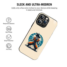 Bornstud 2D Glass Anime Character Goku Design iPhone Back Cover – Elegant & Protective - Bornstud