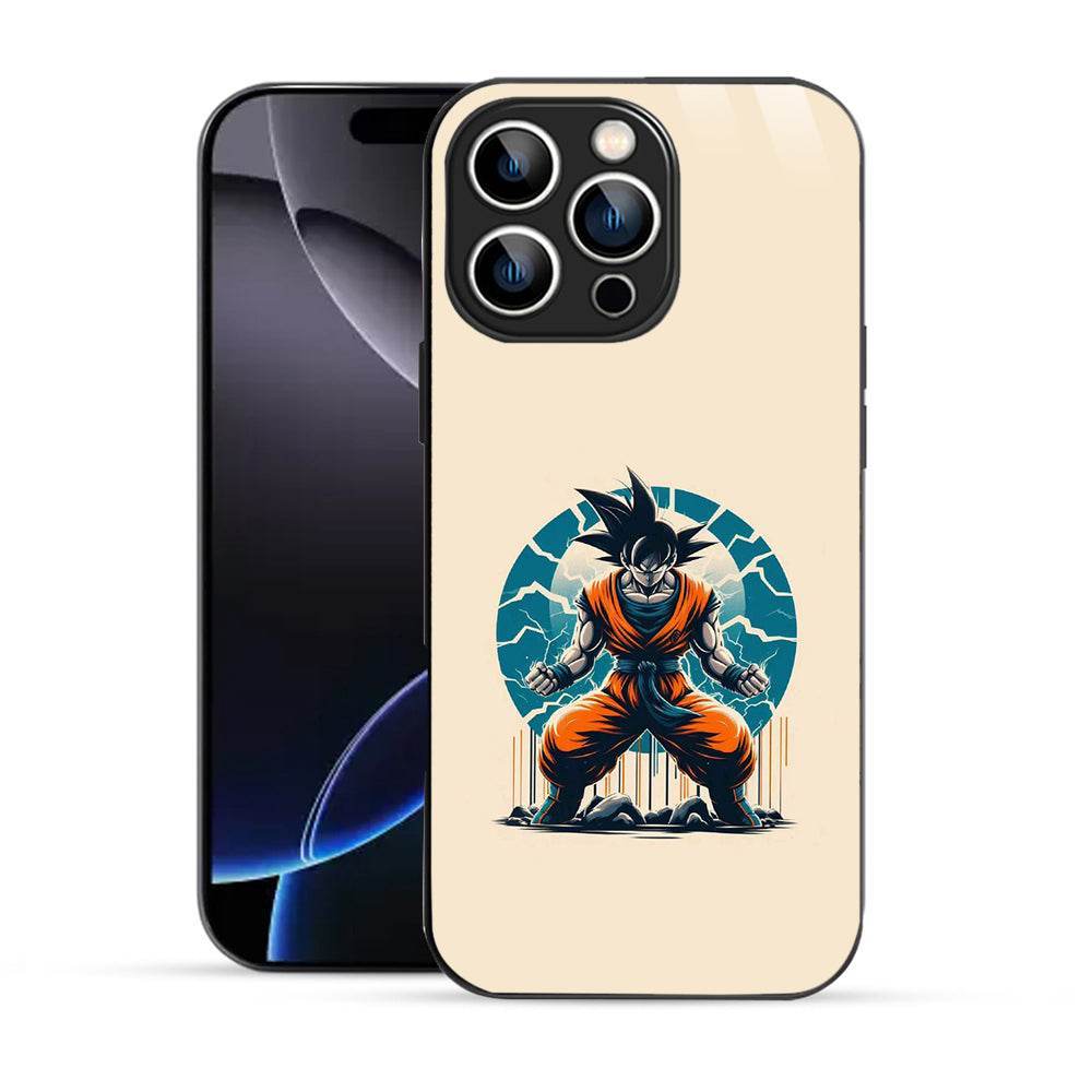 Bornstud 2D Glass Anime Character Goku Design iPhone Back Cover – Elegant & Protective - Bornstud