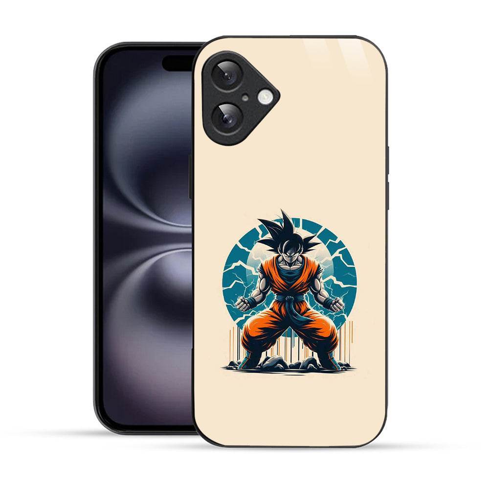Bornstud 2D Glass Anime Character Goku Design iPhone Back Cover – Elegant & Protective - Bornstud