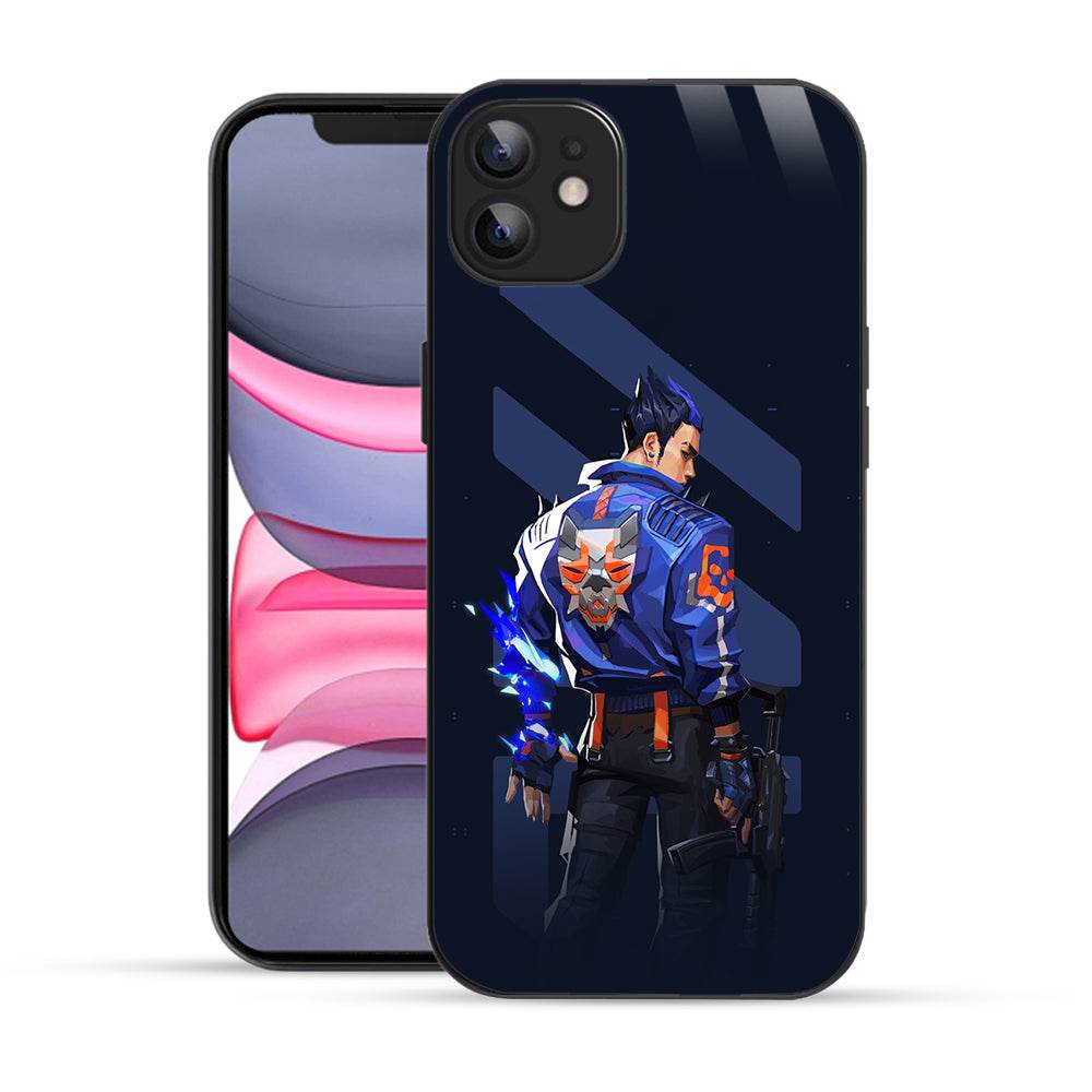 Bornstud 2D Glass Anime Valorant Design iPhone Back Cover – Elegant & Protective - Bornstud