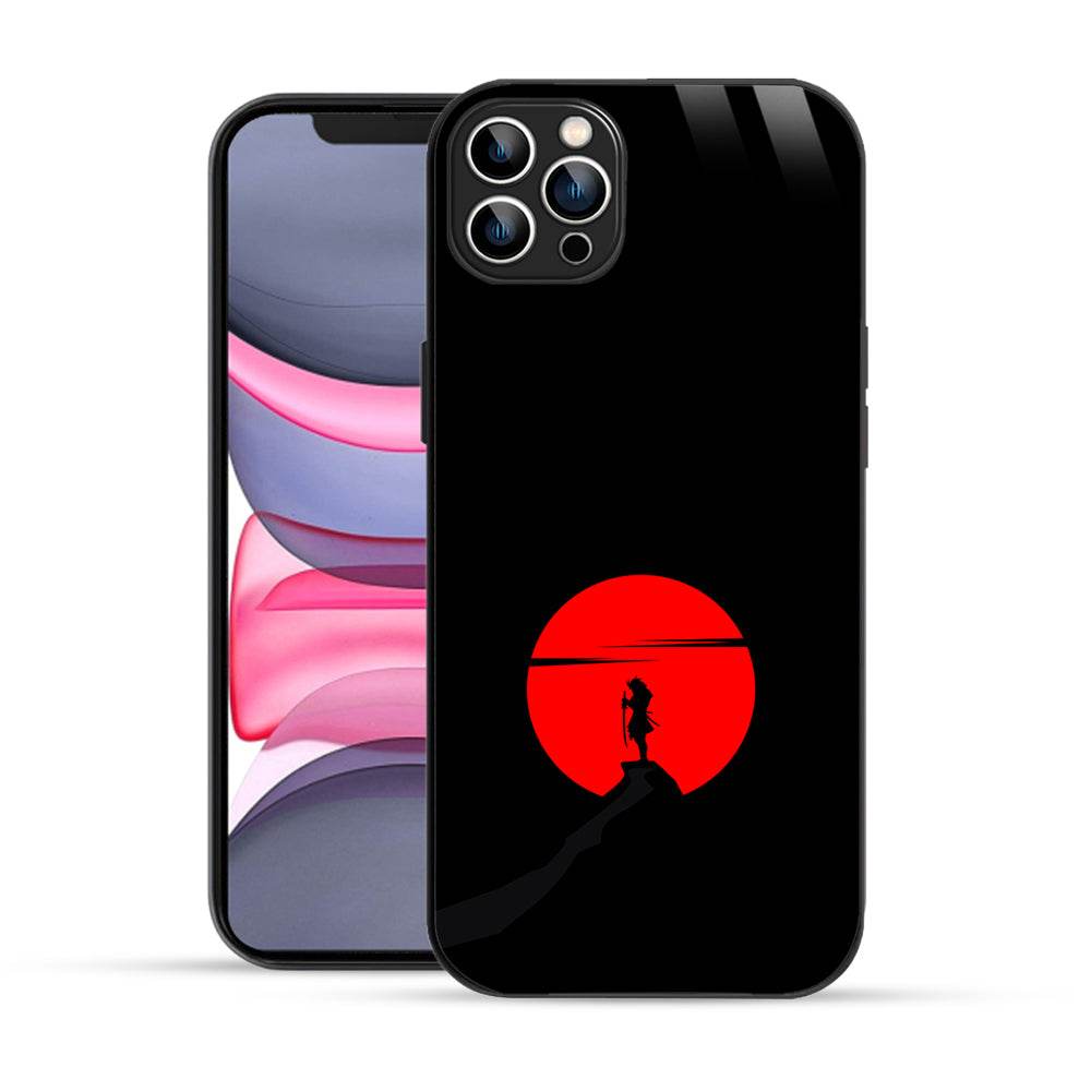 Elevate Your iPhone Experience with Bornstud's 2D Glass Printed Anime Samurai Mobile Back Cover - Bornstud