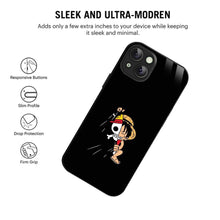 Elevate Your iPhone Experience with Bornstud's 2D Glass Printed Anime MONKEY-D-LUFFY One Piece Mobile Back Cover - Bornstud