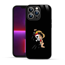 Elevate Your iPhone Experience with Bornstud's 2D Glass Printed Anime MONKEY-D-LUFFY One Piece Mobile Back Cover - Bornstud