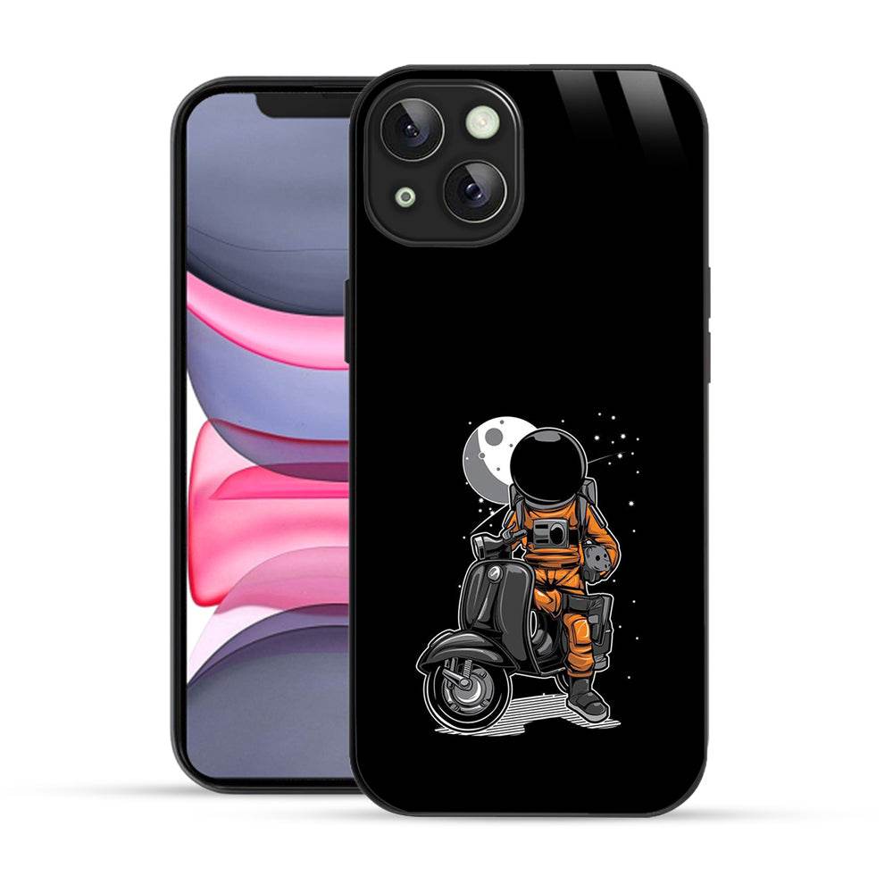 Bornstud Astronauts Scooter Mobile Cover for iPhone 14 – Cosmic Style with Premium Protection - Bornstud