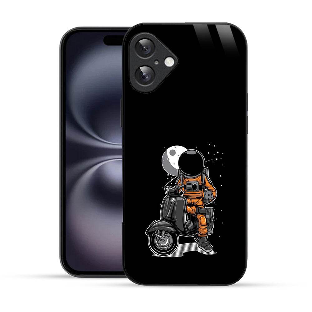 Bornstud Astronauts Scooter Mobile Cover for iPhone 16 Plus – Cosmic Style with Premium Protection - Bornstud