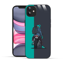 Elevate Your iPhone Experience with Bornstud's 2D Glass Printed Aesthetic Biker with Backpack  Mobile Back Cover - Bornstud