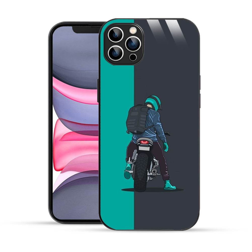 Bornstud Biker with Backpack  Mobile Cover for iPhone 11 Pro – Vibrant Elegance with Premium Protection - Bornstud