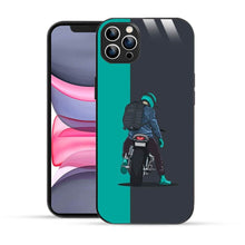 Elevate Your iPhone Experience with Bornstud's 2D Glass Printed Aesthetic Biker with Backpack  Mobile Back Cover - Bornstud