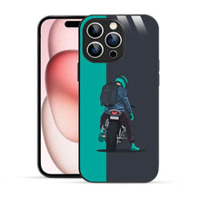 Elevate Your iPhone Experience with Bornstud's 2D Glass Printed Aesthetic Biker with Backpack  Mobile Back Cover - Bornstud