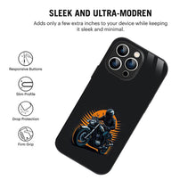 Bornstud Classic Motorcycle Rider Sunset  Mobile Cover for iPhone 14 Pro – Vibrant Elegance with Premium Protection - Bornstud
