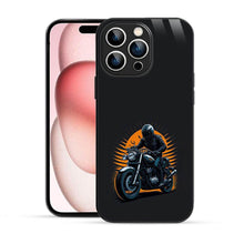 Elevate Your iPhone Experience with Bornstud's 2D Glass Printed Classic Motorcycle Rider Sunset Mobile Back Cover - Bornstud