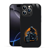 Elevate Your iPhone Experience with Bornstud's 2D Glass Printed Classic Motorcycle Rider Sunset Mobile Back Cover - Bornstud