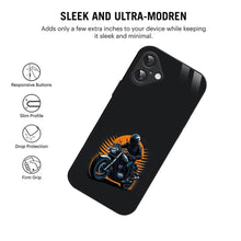 Bornstud Classic Motorcycle Rider Sunset  Mobile Cover for iPhone 16 Plus – Vibrant Elegance with Premium Protection - Bornstud