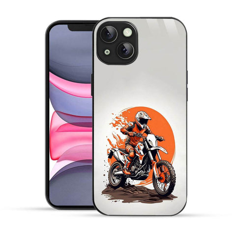 Bornstud Biker with extreme dirt Bike  Mobile Cover for iPhone 14 – Vibrant Elegance with Premium Protection - Bornstud