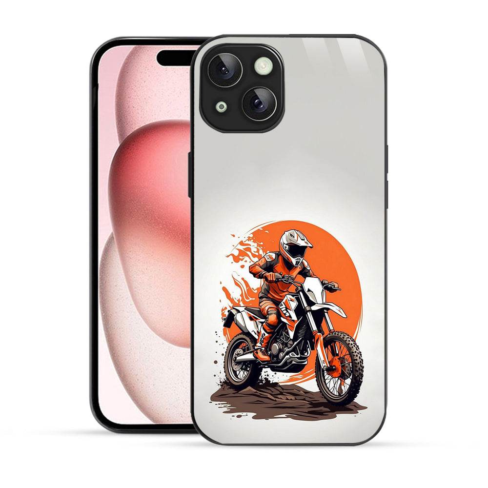 Bornstud Biker with extreme dirt Bike  Mobile Cover for iPhone 15 Plus – Vibrant Elegance with Premium Protection - Bornstud